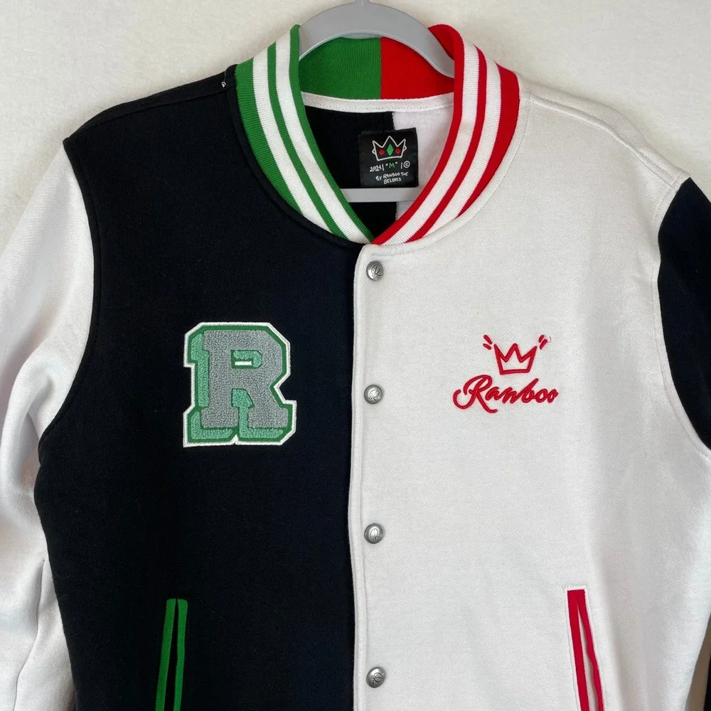 Ranboo The Beloved Varsity Jacket Black White Colorblock 2021 Merch Mens Medium